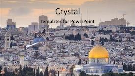  Presentation with jerusalem - Amazing presentation design having jewish temple - jerusalem israel old city skyline backdrop and a soft green colored foreground