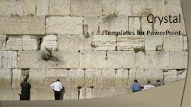  Presentation with jewish - Slides consisting of 3d working puppet building the house object over white background and a lemonade colored foreground