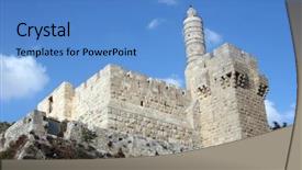  Presentation with jewish - Colorful theme enhanced with jewish temple - tower of david is backdrop and a teal colored foreground
