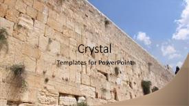  Presentation with jewish western wall - Presentation theme featuring jewish temple - wailing wall western wall jerusalem background and a coral colored foreground