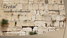  Presentation with western - Audience pleasing PPT theme consisting of jewish temple - western wall wailing wall jerusalem backdrop and a mint green colored foreground