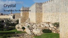  Presentation with clear sunny day rural landscape - Audience pleasing PPT theme consisting of jewish tradition - lovely sunny day in jerusalem backdrop and a  colored foreground