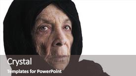  Presentation with cartoon elderly - Theme featuring jewish woman - nice isolated portrait background and a dark gray colored foreground