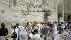  Presentation with jewish western wall - PPT theme having jewish-women-at-the-wailing background and a light gray colored foreground