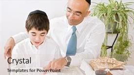  Presentation with passover - Presentation featuring jews - father and son celebrating passover background and a lemonade colored foreground