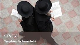  Presentation with rosh hashanah - Slides enhanced with jews at rosh hashana background and a gray colored foreground