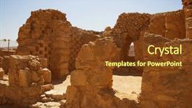 Presentation with sea simulator - PPT theme featuring jews romans - ruins at masada with dead background and a tawny brown colored foreground