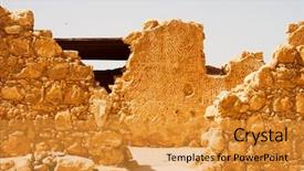  Presentation with animadet in sea - Cool new PPT theme with jews romans - ruins at masada with dead backdrop and a gold colored foreground