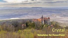  Presentation with coal mine - Presentation theme with jezeri-castle-with-a-coal background and a tawny brown colored foreground
