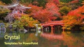  Presentation with colorful sunrise borobudur temple - Slides having ji temple with colorful maple background and a tawny brown colored foreground