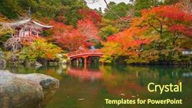  Presentation with colorful sunrise borobudur temple - Audience pleasing theme consisting of ji temple with colorful maple backdrop and a tawny brown colored foreground