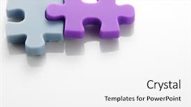  Presentation with puzzle pieces coming together - Cool new theme with jig saw puzzle connected together backdrop and a white colored foreground