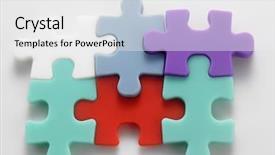  Presentation with together puzzle pieces - PPT theme consisting of jig saw puzzle connected together background and a white colored foreground