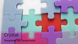  Presentation with puzzle pieces coming together - PPT theme having jig saw puzzle connected together background and a violet colored foreground
