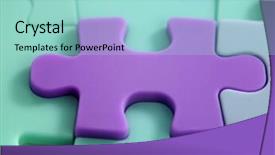  Presentation with puzzle team - PPT theme with jig saw puzzle joined together background and a mint green colored foreground
