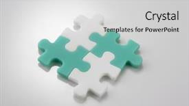 Presentation with puzzle team - Slide deck having jig saw puzzle joined together background and a light gray colored foreground