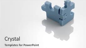  Presentation with puzzle team - Slide set featuring jig saw puzzle joined together background and a white colored foreground