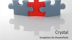  Presentation with puzzle team - PPT theme enhanced with jig saw puzzle joined together background and a light gray colored foreground