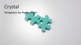  Presentation with puzzle team - Beautiful theme featuring jig saw puzzle joined together backdrop and a light gray colored foreground