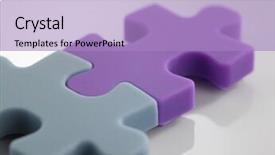  Presentation with puzzle team - Slide deck enhanced with jig saw puzzle joined together background and a  colored foreground