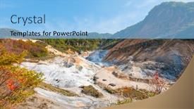  Presentation with hot springs - Slides enhanced with jigokudani-known-in-english background and a light blue colored foreground