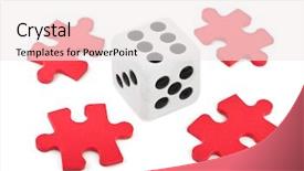  Presentation with puzzle - Beautiful slides featuring jigsaw cube - dice and puzzle isolated backdrop and a sky blue colored foreground