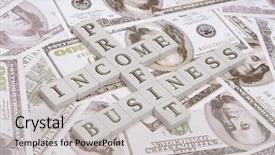  Presentation with business profit - Colorful PPT layouts enhanced with jigsaw cube - letter pieces making a crossword backdrop and a  colored foreground