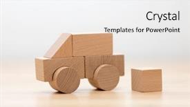  Presentation with wooden toy - Cool new theme with jigsaw cube - small wooden toy car backdrop and a  colored foreground