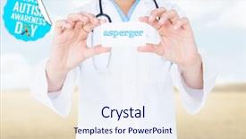  Presentation with bright - Presentation featuring jigsaw medical - word asperger and doctor holding background and a sky blue colored foreground