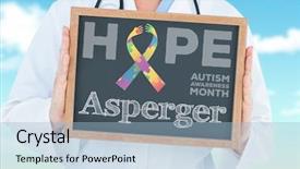  Presentation with blue sky - Theme consisting of jigsaw medical - word asperger and doctor showing background and a light blue colored foreground