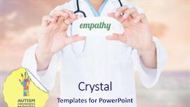  Presentation with empathy - Presentation theme consisting of jigsaw medical - word empathy and doctor holding background and a sky blue colored foreground