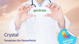  Presentation with magical - Presentation enhanced with jigsaw medical - word spectrum and doctor holding background and a sky blue colored foreground