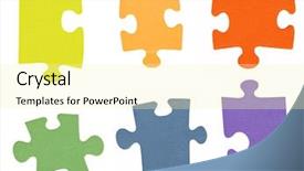  Presentation with jigsaw - Colorful presentation design enhanced with jigsaw pieces - colorful puzzles backdrop and a blonde colored foreground