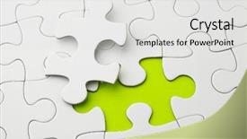  Presentation with puzzle green - Slides having jigsaw pieces - puzzle with missing piece background and a light gray colored foreground
