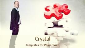  Presentation with flag puzzle - Cool new presentation design with jigsaw puzzle 3d on white backdrop and a cream colored foreground