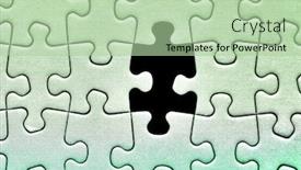  Presentation with complete puzzle - PPT theme enhanced with jigsaw-puzzle-background-one-last background and a mint green colored foreground