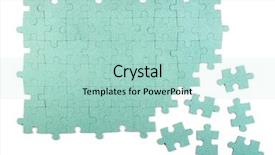  Presentation with jigsaw - Audience pleasing PPT layouts consisting of jigsaw puzzle background backdrop and a mint green colored foreground