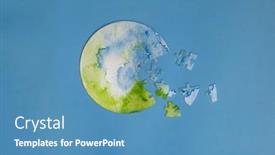  Presentation with shape - Audience pleasing PPT theme consisting of jigsaw-puzzle-in-oval-shape backdrop and a teal colored foreground