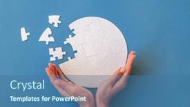  Presentation with jigsaw globe - Beautiful PPT layouts featuring jigsaw-puzzle-in-shape backdrop and a ocean colored foreground