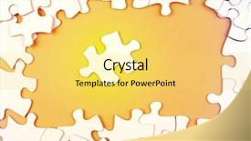  Presentation with puzzle pieces - Slide deck having jigsaw puzzle pieces one apart background and a yellow colored foreground