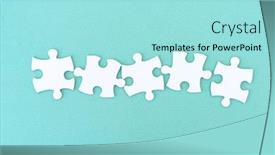  Presentation with puzzle pieces - Presentation theme featuring jigsaw-puzzle-pieces background and a arctic colored foreground