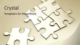  Presentation with puzzle pieces flying in - Slides with jigsaw puzzle pieces background and a soft green colored foreground