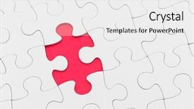  Presentation with red puzzle - Slide deck having jigsaw puzzle with missing piece background and a white colored foreground