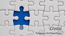  Presentation with puzzle piece steps - Beautiful presentation theme featuring jigsaw puzzle with one piece backdrop and a light gray colored foreground