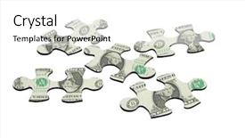  Presentation with uncertainty - Beautiful presentation theme featuring financial fitness - jigsaw puzzles superimposed with us backdrop and a white colored foreground