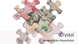  Presentation with world map puzzle - PPT theme consisting of jigsaw puzzles superimposed with world background and a white colored foreground