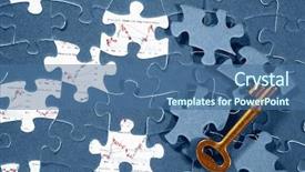  Presentation with economic perspectives - Audience pleasing presentation theme consisting of jigzaw puzzle and economic graph backdrop and a ocean colored foreground