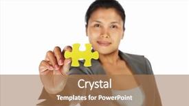  Presentation with piece of the pie - Slides having jigzaw puzzle over white background background and a  colored foreground