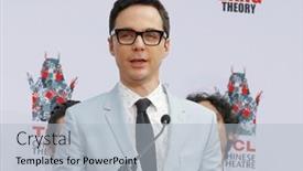  Presentation with handprints - Beautiful slide set featuring jim-parsons-at-the-handprints backdrop and a light blue colored foreground