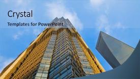  Presentation with financial center - Presentation with jin mao tower shanghai world background and a light blue colored foreground